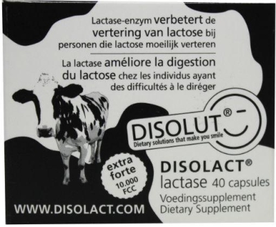 Foto van Disolut disolact (lactase) extra forte 40cap via drogist