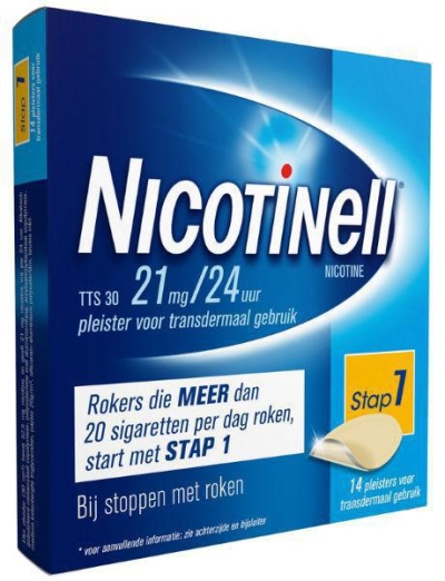 Foto van Nicotinell nicotinepleister tts30 21 mg 14st via drogist