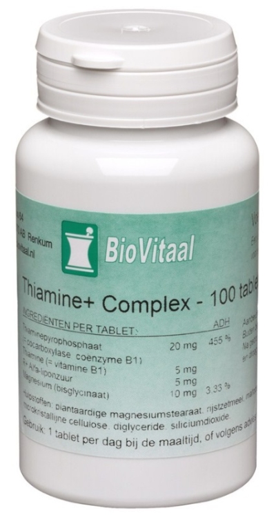 Foto van Biovitaal thiamine+ comp 100tb via drogist