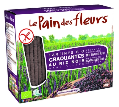 Foto van Le pain des fleurs zwarte rijst crackers 150g via drogist