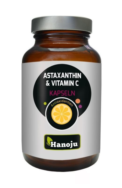 Foto van Hanoju astaxanthine 135 mg & vitamine c 500 mg 60cap via drogist