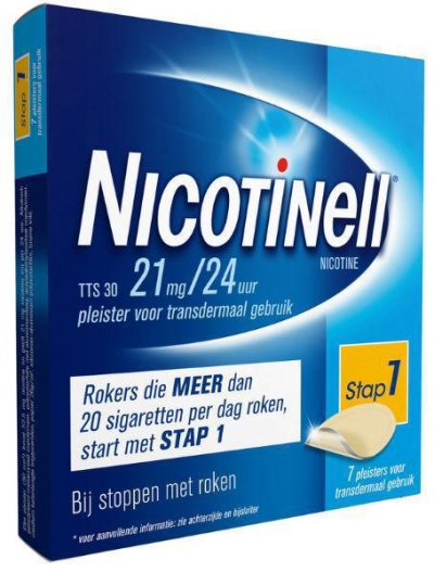 Foto van Nicotinell nicotinepleister tts30 21 mg 7st via drogist