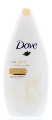 Foto van Dove shower silk glow 500ml via drogist