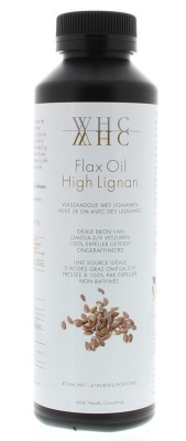 Foto van Whc high lignan flax oil 473ml via drogist