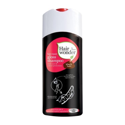Foto van Hairwonder shampoo hair repair gloss black 200ml via drogist