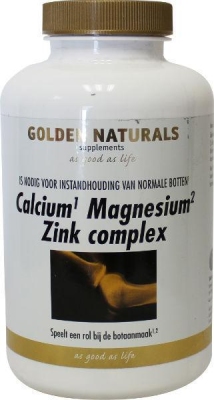 Foto van Golden naturals calcium magnesium complex 250tab via drogist