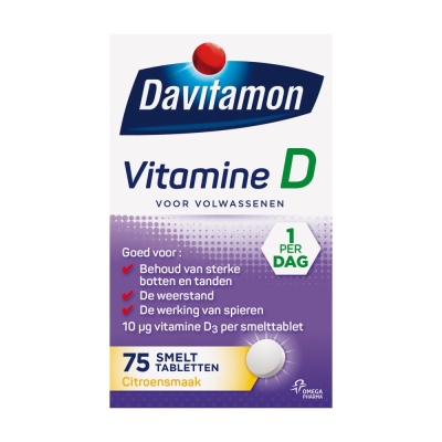 Foto van Davitamon vitamine d volwassenen smelttabletten 75tb via drogist