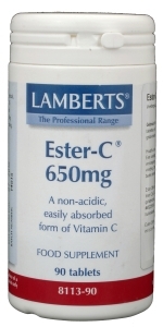 Foto van Lamberts vitamine ester c 650 mg 90tab via drogist