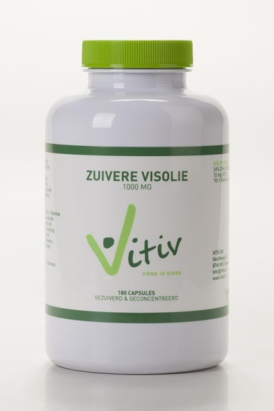 Foto van Vitiv zuivere visolie 1000 mg 100ca via drogist