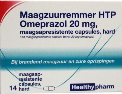 Foto van Healthypharm omeprazol 20 mg 14cap via drogist