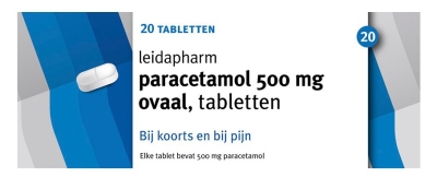Foto van Leidapharm paracetamol ovaal 500mg 20tb via drogist