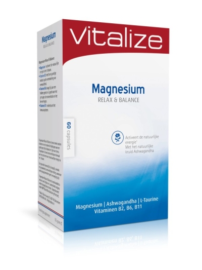 Foto van Vitalize products magnesium relax & balance 60tab via drogist