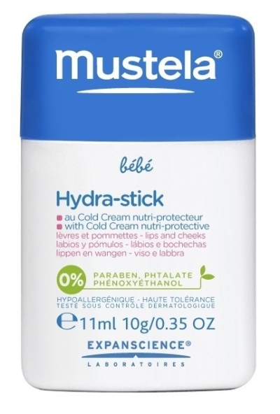 Foto van Mustela baby hydra stick met cold cream nutri protective 10 gram via drogist