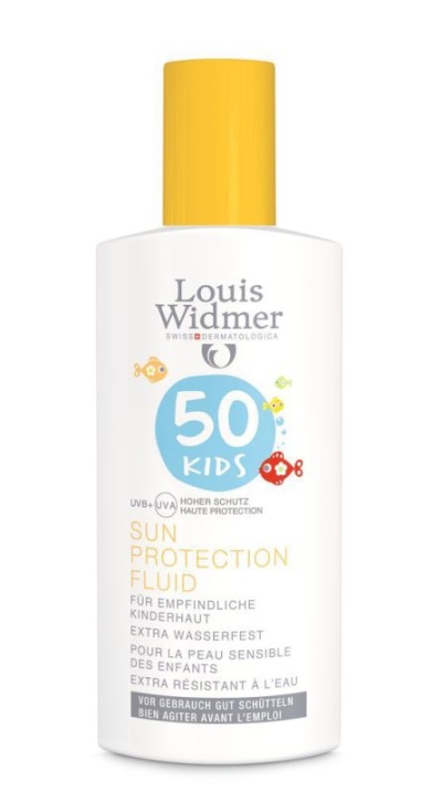Foto van Louis widmer kids sun protection fluid spf50 ongeparfumeerd 100ml via drogist