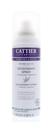 Foto van Cattier deodorant spray cardamom patchouli 100ml via drogist