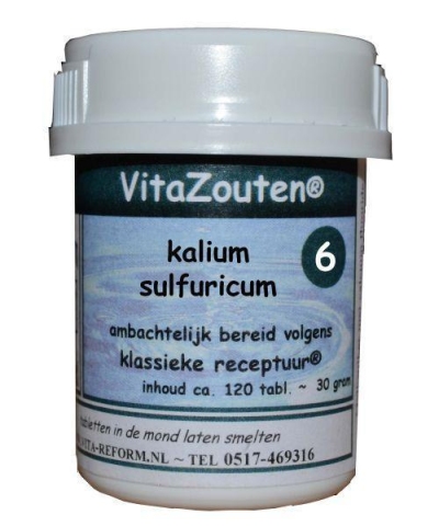 Foto van Vita reform van der snoek kalium sulfuricum celzout 6/6 120tab via drogist