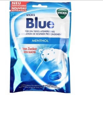 Foto van Vicks blue menthol suikervrij pack 12 x 144st via drogist