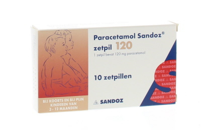 Foto van Sandoz paracetamol 120 mg 10zp via drogist