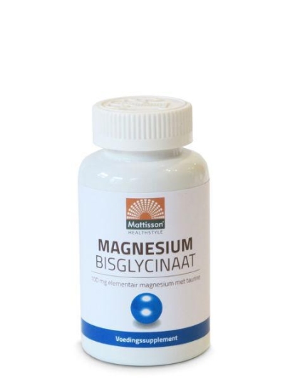 Foto van Mattisson magnesium bisglycinaat 100mg taurine 90tab via drogist