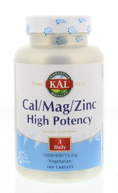 Foto van Kal calcium magnesium zink 100tab via drogist
