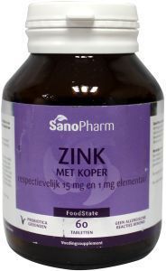 Sanopharm zink 15 mg & koper 1 mg 60tab  drogist
