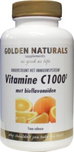 Foto van Golden naturals vitamine c 1000 90tab via drogist