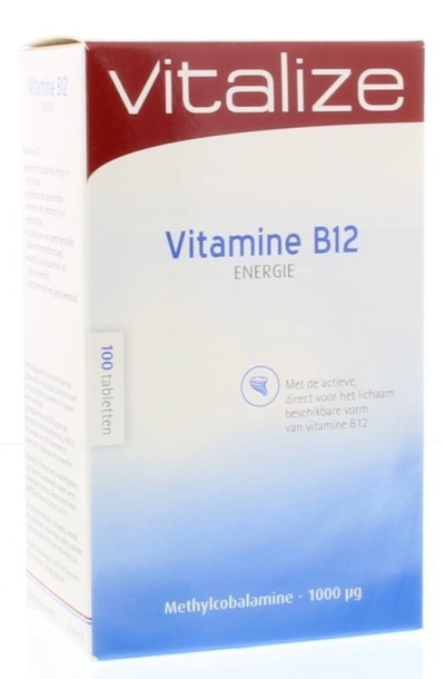 Foto van Vitalize products vitamine b12 energie 100tab via drogist