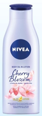 Foto van Nivea bodyolie lotion cherry 200ml via drogist