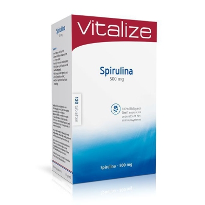 Foto van Vitalize products spirulina 500 mg 120tab via drogist