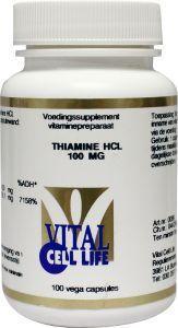 Foto van Vital cell life thiamine hcl 100 mg 100ca via drogist