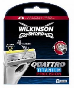 Wilkinson scheermesjes quattro titanium precision 8st  drogist