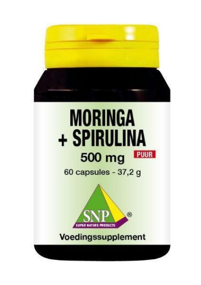 Foto van Snp moringa & spirulina 500 mg puur 60ca via drogist