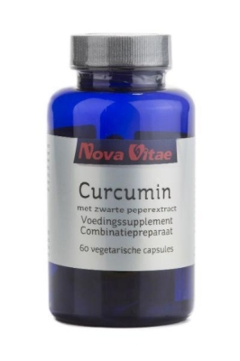 Foto van Nova vitae curcumin zwarte peper extract 60vc via drogist