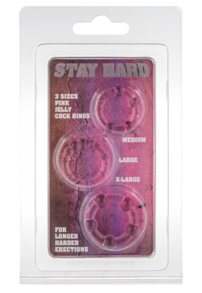 Eros stay hard cock rings pink 3st  drogist