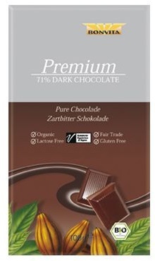 Foto van Bonvita pure chocolade 71% bio 100 gram via drogist