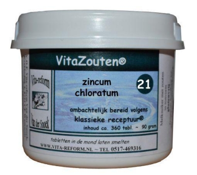 Vita reform van der snoek zincum muriaticum/chloratum celzout 21/6 360tab  drogist
