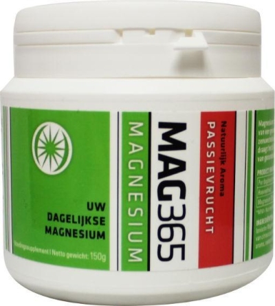 Foto van Mag365 magnesium poeder - passievrucht & citroenzuur 150g via drogist