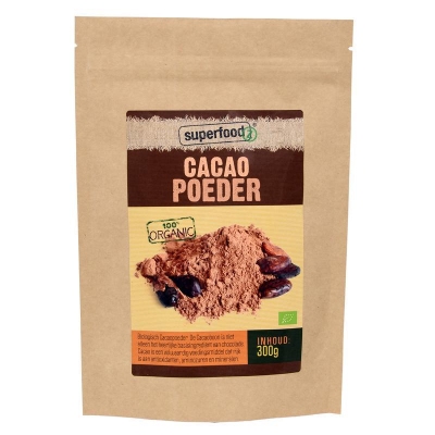 Foto van Superfoodz cacao poeder bio raw 300g via drogist