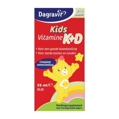 Foto van Dagravit vitamine k+d druppels 25ml via drogist