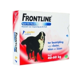 Foto van Frontline spot on 3 +1 hond xl 40-60 kg vlo en teek 4st via drogist