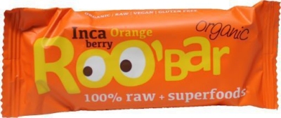 Foto van Roo bar inca berry orange 100% raw 50g via drogist