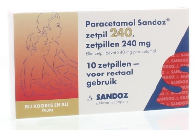 Foto van Sandoz paracetamol 240 mg 10zp via drogist