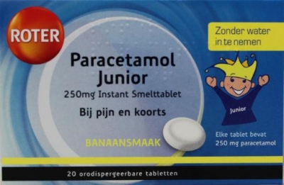 Foto van Roter paracetamol junior smelt tabletten 20st via drogist