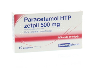 Foto van Healthypharm paracetamol zetpil 500mg 10zp via drogist