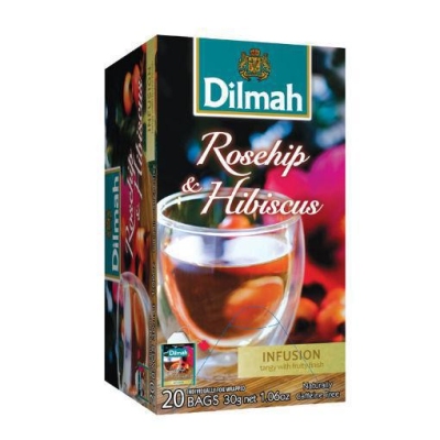 Foto van Dilmah rozenbottels & hibiscus infusion 20st via drogist