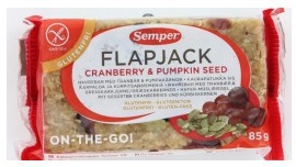 Foto van Semper soft glutenvrije reep flapjack cranberry 8 x 85gr via drogist