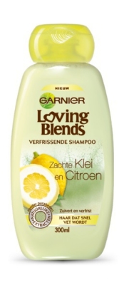Foto van Garnier loving blends shampoo zachte klei & citroen 300ml via drogist