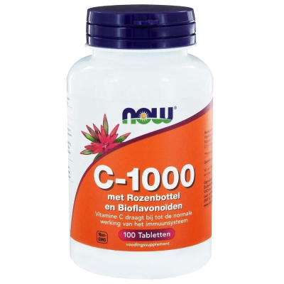 Foto van Now vitamine c 1000mg bioflav & rose hips 100tab via drogist