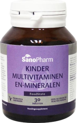 Foto van Sanopharm kindermultivitaminen en mineralen foodstate 30tb via drogist