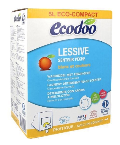 Foto van Ecodoo wasmiddel perzik bag in box 5000ml via drogist